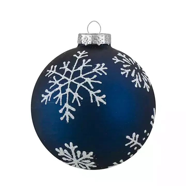 Blue and Green Snowflake Ornaments, Set of 4