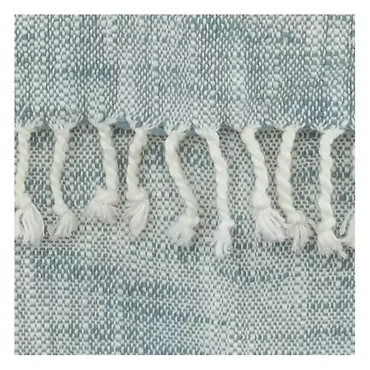 Blue and Ivory Colorblock Throw