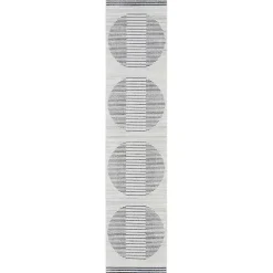 Blue and Ivory Linear Moons Runner, 2x12