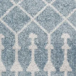 Blue and Ivory Moroccan Trellis Runner