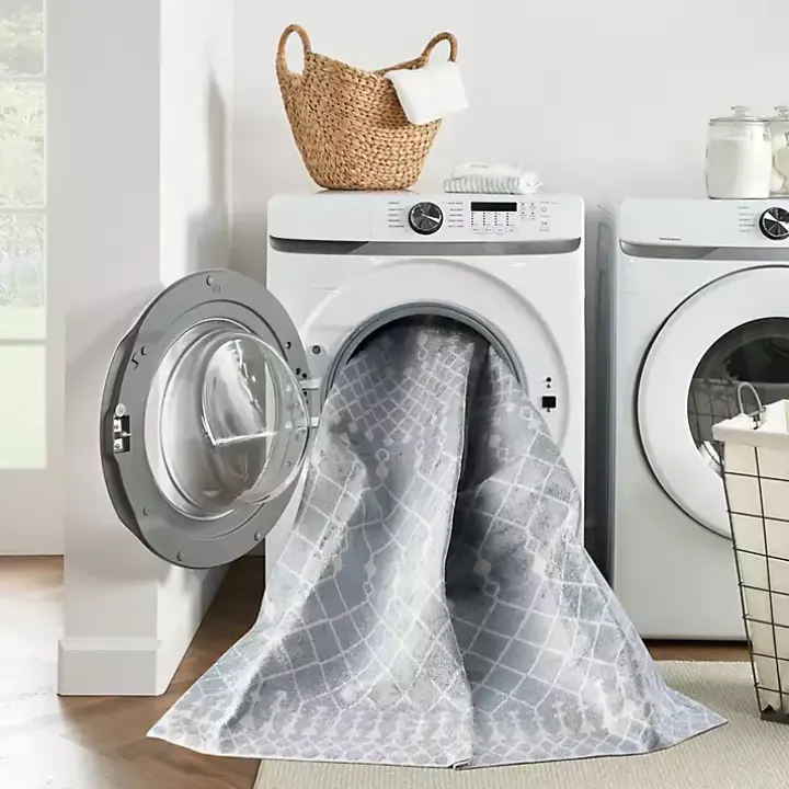 Blue and Ivory Moroccan Trellis Runner