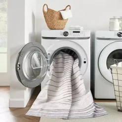 Blue and Ivory Striped Moons Runner, 2x8