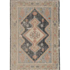 Blue and Ivory Traditional Motif Area Rug, 5x7