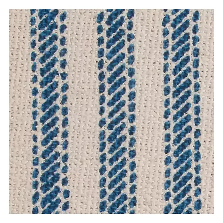 Blue and Natural Ticking Stripe Pillow