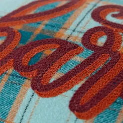 Blue and Orange Plaid Harvest Lumbar Pillow