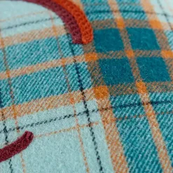 Blue and Orange Plaid Harvest Lumbar Pillow