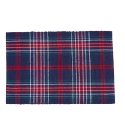 Blue and Red Douglas Plaid Placemats, Set of 6