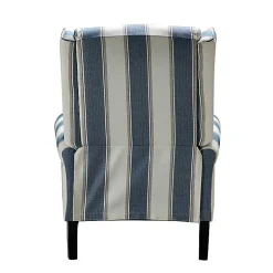 Blue and Tan Stripe Traditional Recliner