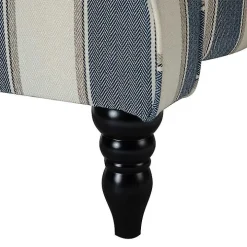 Blue and Tan Stripe Traditional Recliner