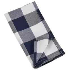 Blue and White Buffalo Check Napkins, Set of 4