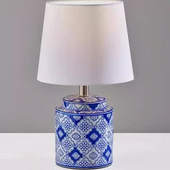 Blue and White Ceramic Table Lamps, Set of 2
