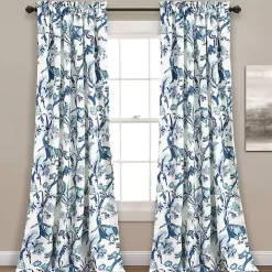 Blue and White Dolores Curtain Panel Set, 95 in.