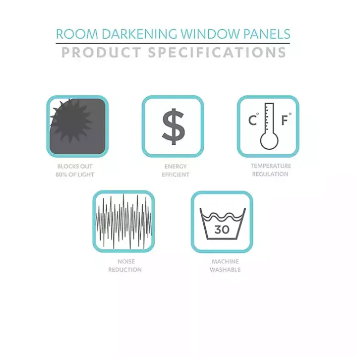 Blue and White Dolores Curtain Panel Set, 95 in.