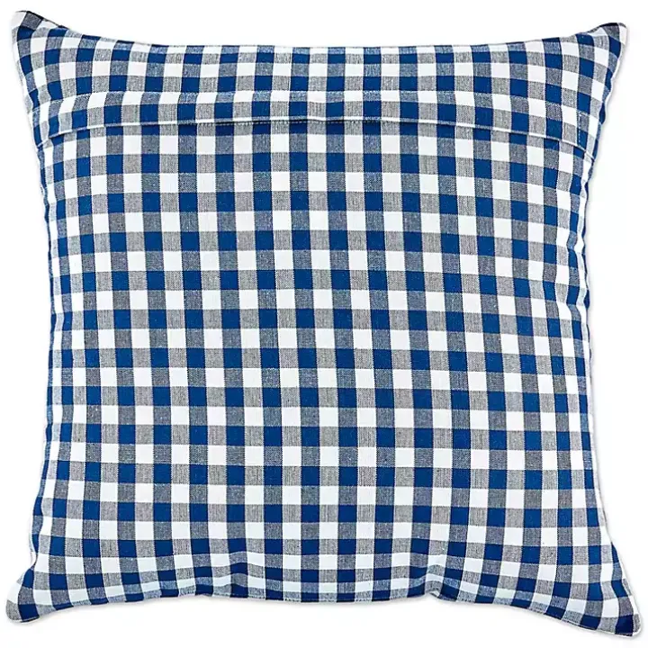 Blue and White Gingham Pillow Covers, Set of 4