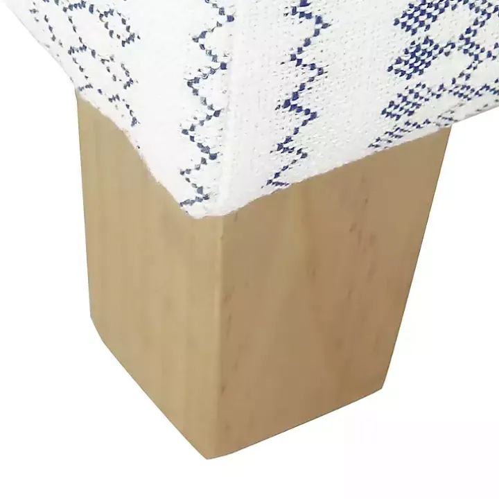 Blue and White Hometown Striped Storage Ottoman