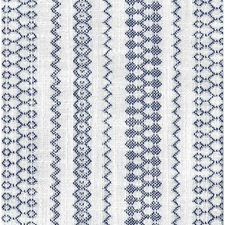 Blue and White Hometown Striped Storage Ottoman