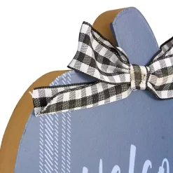 Blue and White Pumpkin Tabletop Signs, Set of 2