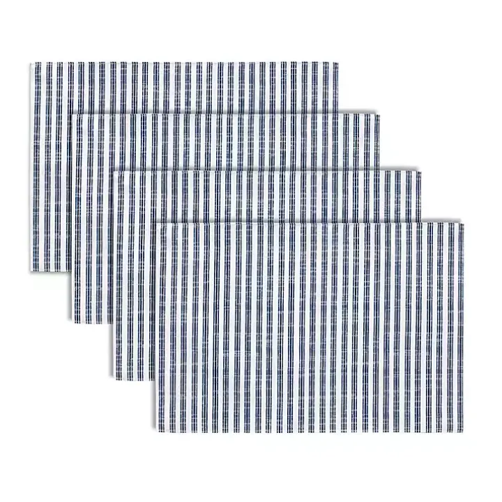 Blue and White Striped 4-pc. Placemat Set