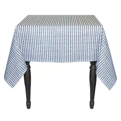 Blue and White Striped Tablecloth