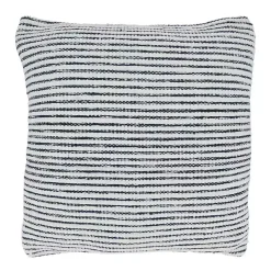 Blue and White Woven Stripes Pillow