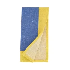 Blue and Yellow Colorblock Napkins, Set of 4