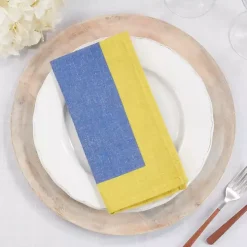 Blue and Yellow Colorblock Napkins, Set of 4