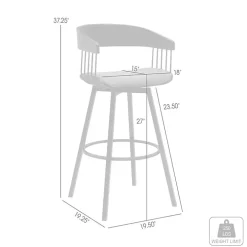 Blue Athena Swivel Counter Stool