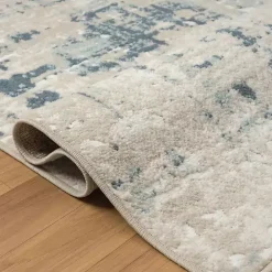 Blue Avalon Abstract Pattern Area Rug, 3x8