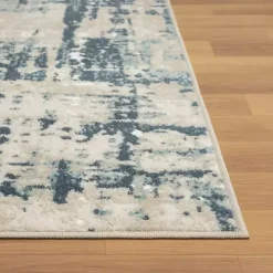 Blue Avalon Abstract Pattern Area Rug, 3x8