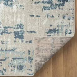 Blue Avalon Abstract Pattern Area Rug, 3x8