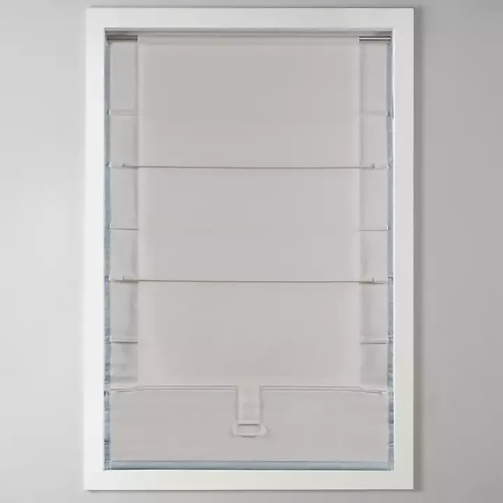 Blue Basketweave Cordless Roman Shade, 31 in.