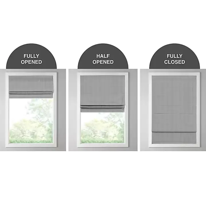 Blue Basketweave Cordless Roman Shade, 35 in.