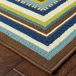 Blue Bordered Capetown Area Rug, 5x7