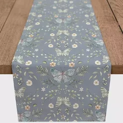 Blue Botanical Butterfly Table Runner, 72 in.