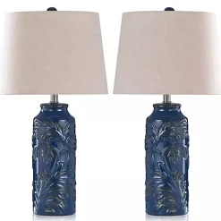 Blue Botanical Mayfield Table Lamps, Set of 2
