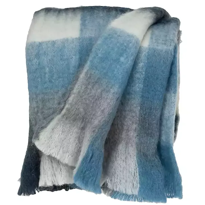 Blue Buffalo Check Wool Handloomed Throw