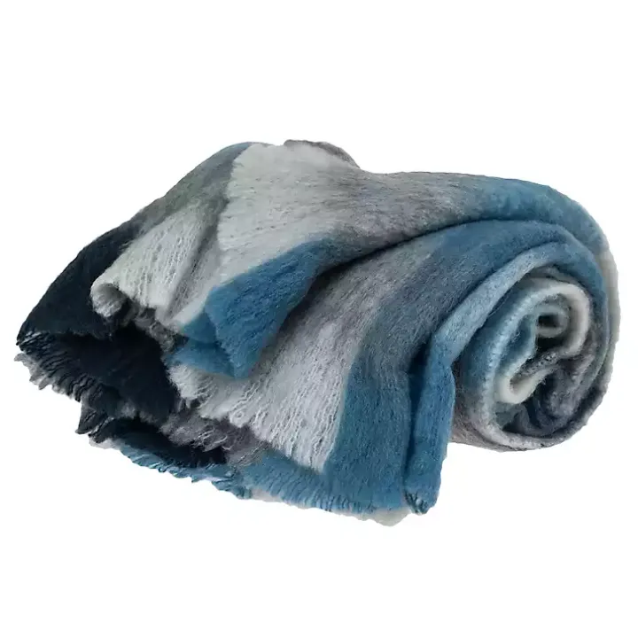 Blue Buffalo Check Wool Handloomed Throw