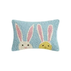 Blue Bunny and Chick Lumbar Pillow