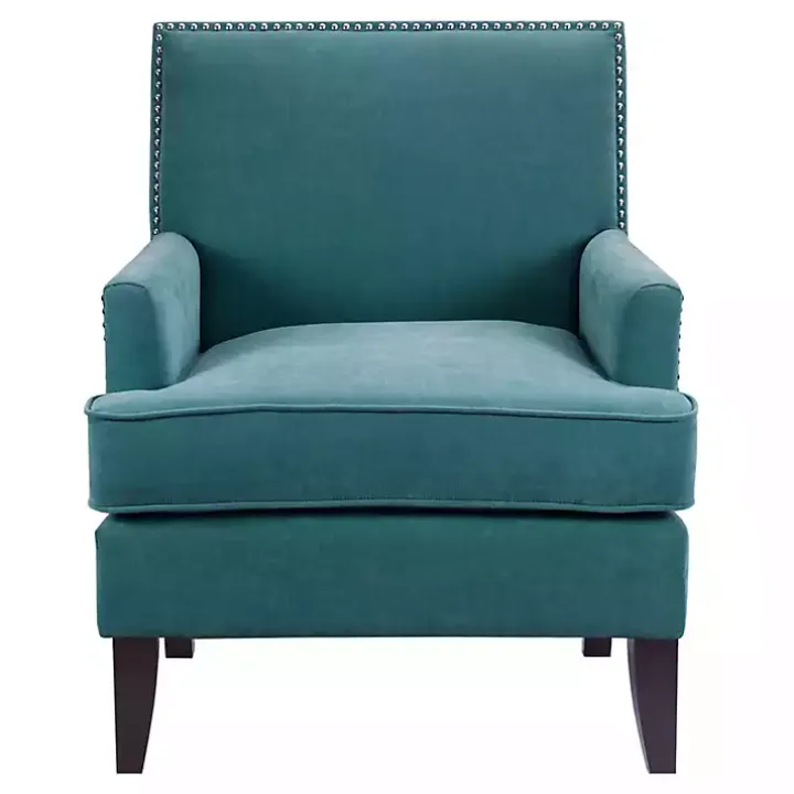 Blue Carlton Accent Chair with Nailhead Trim