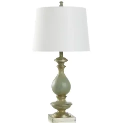 Blue Carved Traditional Table Lamp