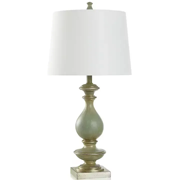 Blue Carved Traditional Table Lamp