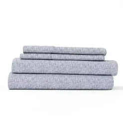 Blue Chambray 4-pc. California King Sheet Set