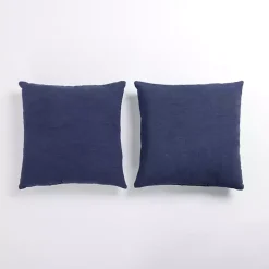 Blue Chenille Pillows, Set of 2
