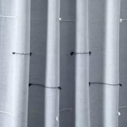 Blue Clipped Stripe Curtain Panel Set, 84 in.