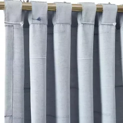 Blue Clipped Stripe Curtain Panel Set, 84 in.