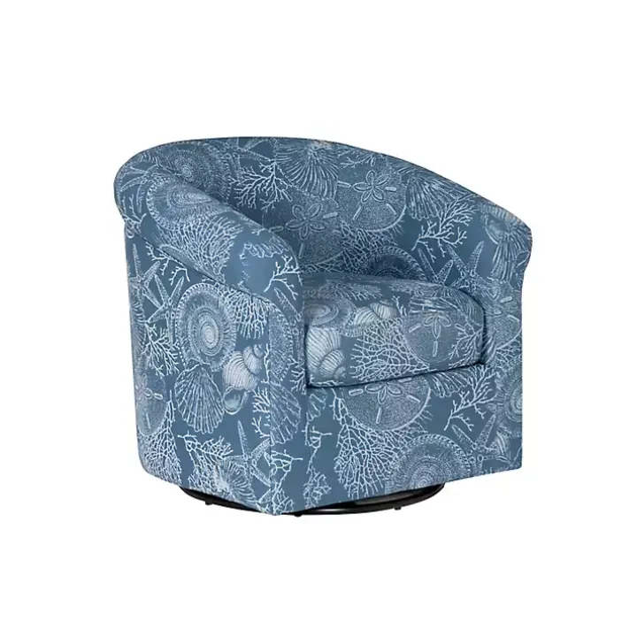 Blue Coastal Bonnie Swivel Accent Chair