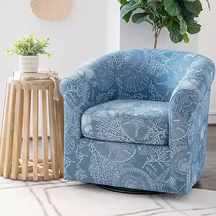 Blue Coastal Bonnie Swivel Accent Chair