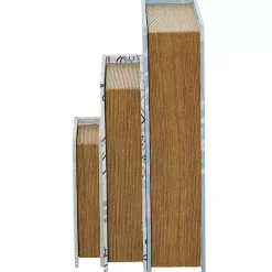 Blue Coastal Canvas Book Boxes, Set of 3