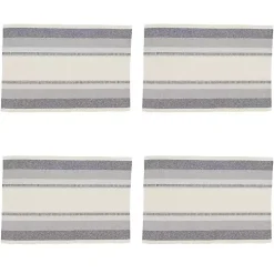 Blue Coastal Ribbed Striped Placemats, Set of 4