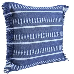 Blue Dash Stripe Indoor/Outdoor Pillow